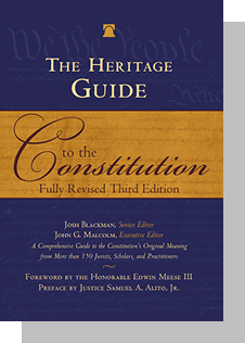 A book cover to The Heritage Guide to the Constitution Fully Revised Third Edition